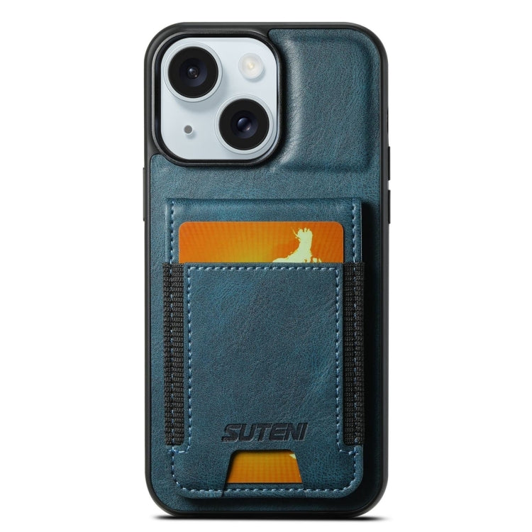 Suteni H03 Oil Wax Leather Wallet Stand Back Phone Case, Series 1