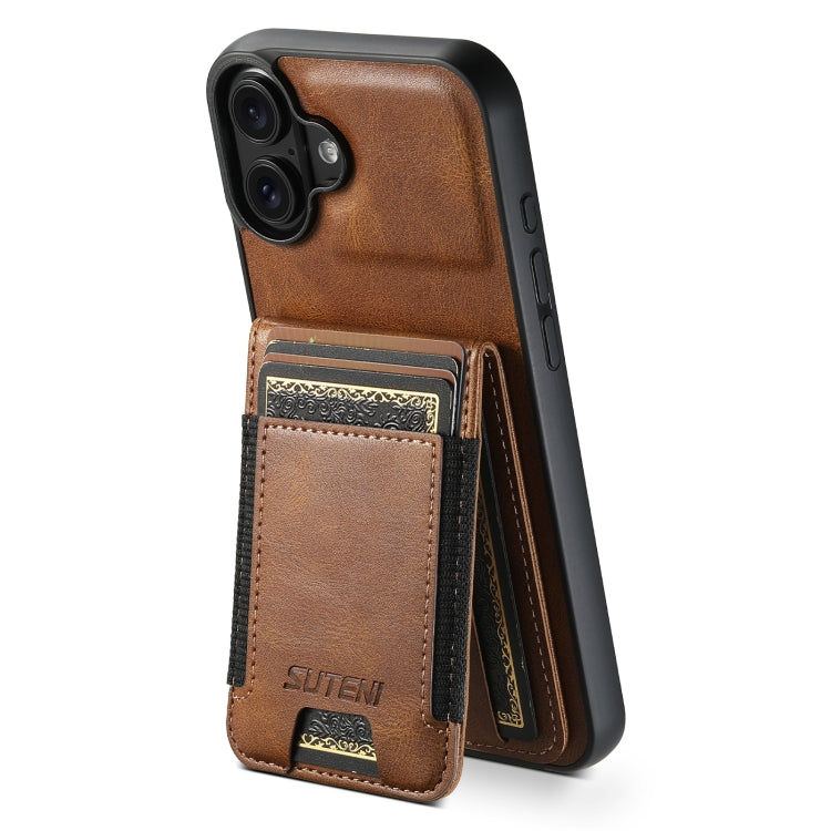 Suteni H03 Oil Wax Leather Wallet Stand Back Phone Case, Series 1