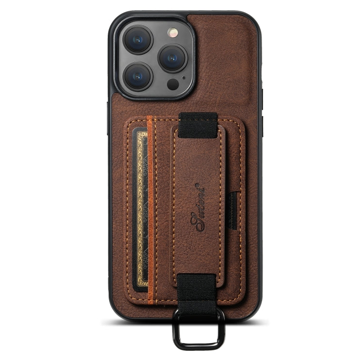 Suteni H13 Litchi Leather Wrist Strap Wallet Back Phone Case, Series 2