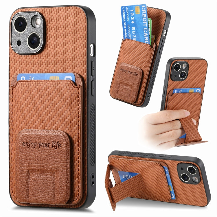 Carbon Fiber Card Bag Fold Stand Phone Case, Series 5