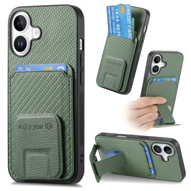 Carbon Fiber Card Bag Fold Stand Phone Case, Series 4