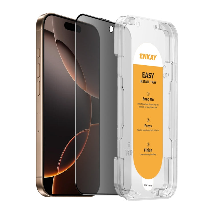 ENKAY Easy Install Anti-peeping Privacy Full Screen Tempered Glass Film