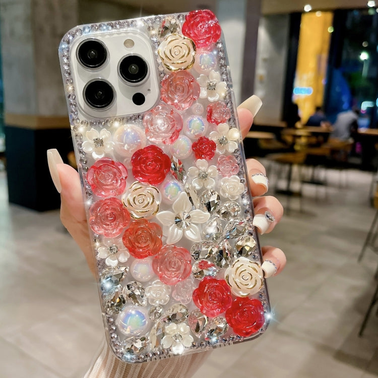 Rose Hand-set Pearl Diamond PC Phone Case, Series 1