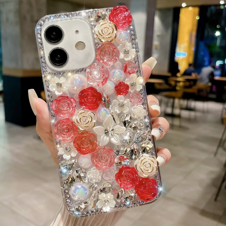 Rose Hand-set Pearl Diamond PC Phone Case, Series 2