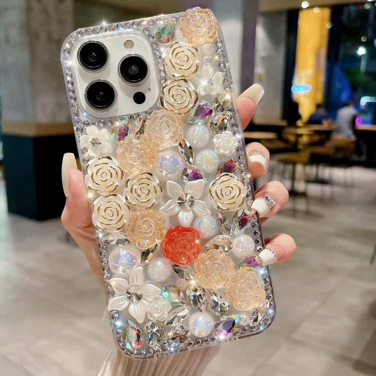 Rose Hand-set Pearl Diamond PC Phone Case, Series 1