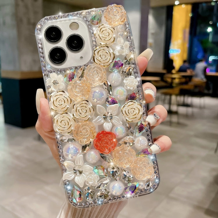 Rose Hand-set Pearl Diamond PC Phone Case, Series 2