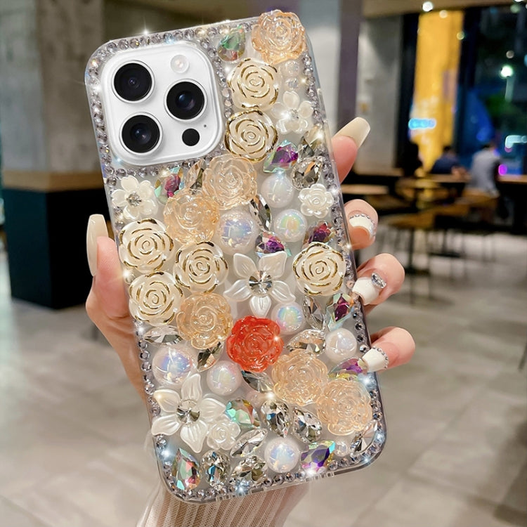 Rose Hand-set Pearl Diamond PC Phone Case, Series 4