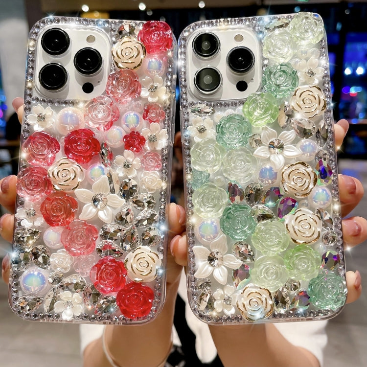 Rose Hand-set Pearl Diamond PC Phone Case, Series 1