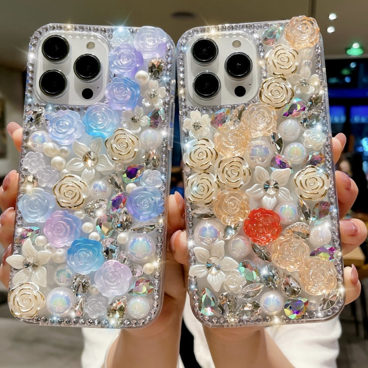 Rose Hand-set Pearl Diamond PC Phone Case, Series 1