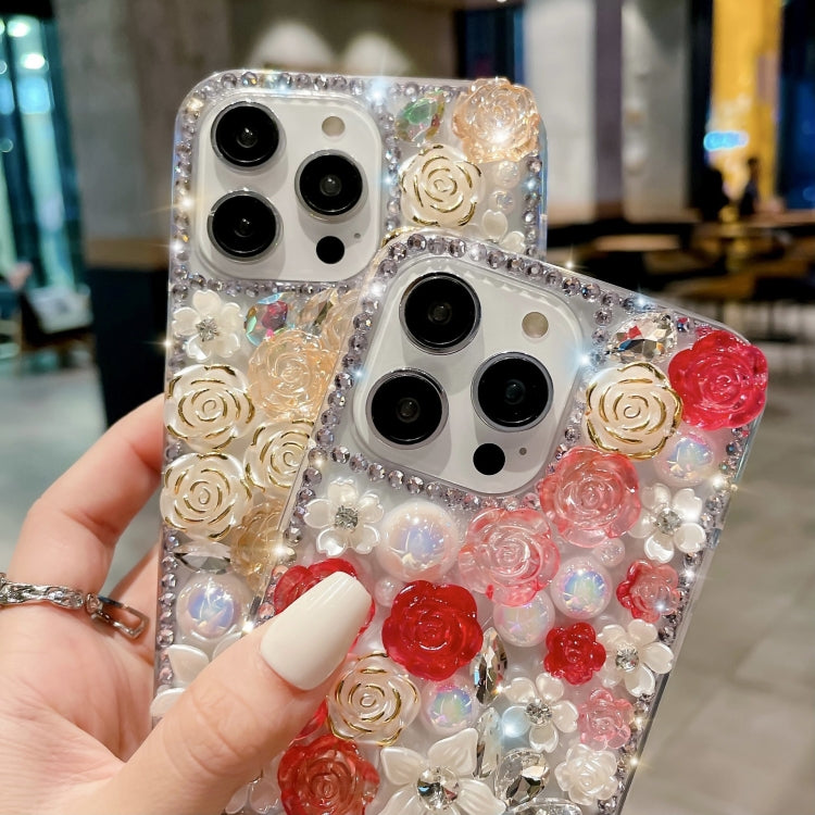 Rose Hand-set Pearl Diamond PC Phone Case, Series 1