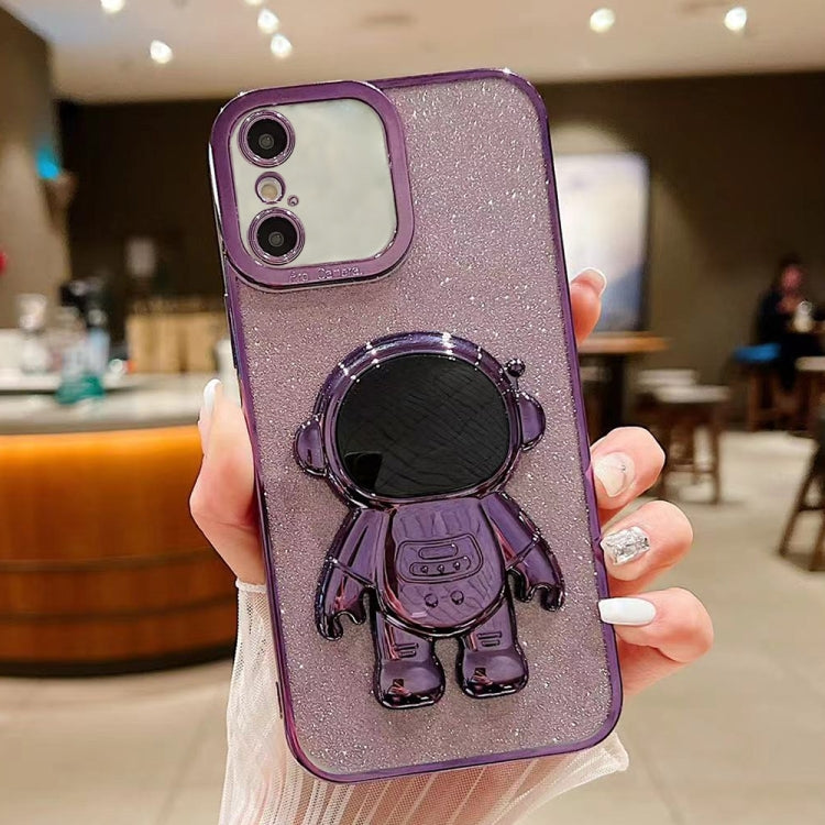 Glitter Electroplating Astronaut Holder Phone Case, Series 4