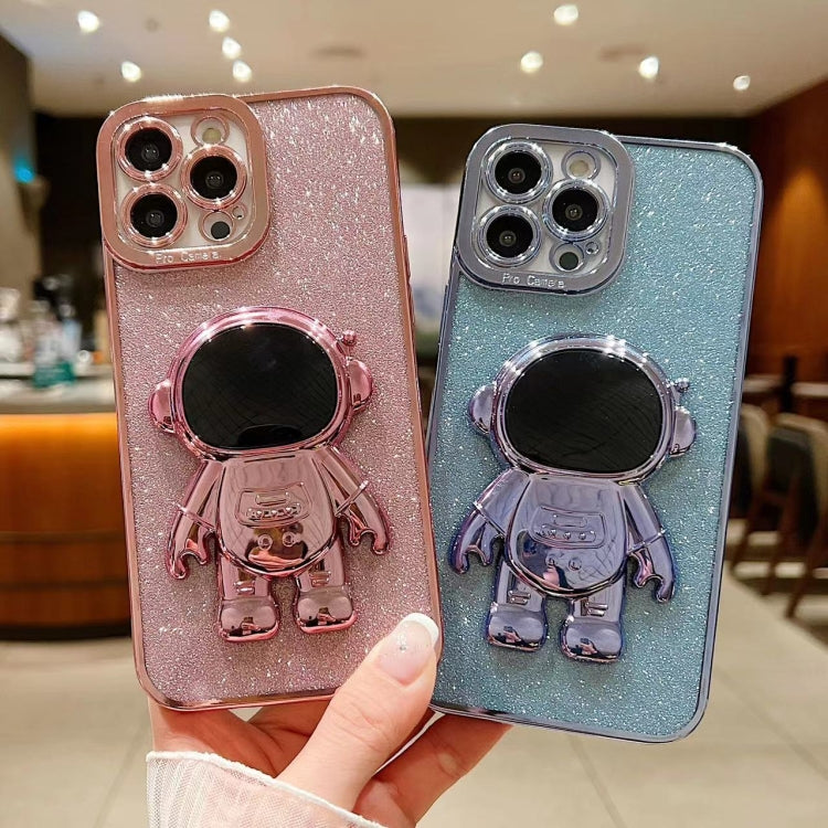 Glitter Electroplating Astronaut Holder Phone Case, Series 1