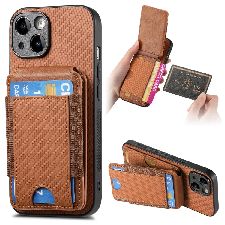 Carbon Fiber Vertical Flip Wallet Stand Phone Case, Series 2