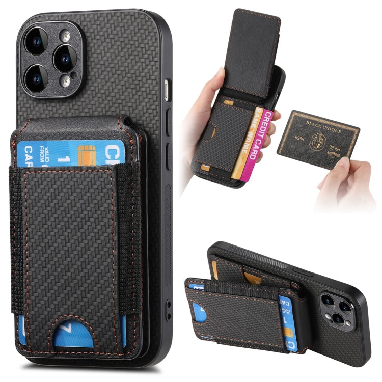 Carbon Fiber Vertical Flip Wallet Stand Phone Case, Series 1