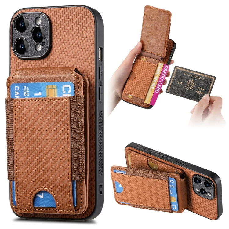 Carbon Fiber Vertical Flip Wallet Stand Phone Case, Series 2