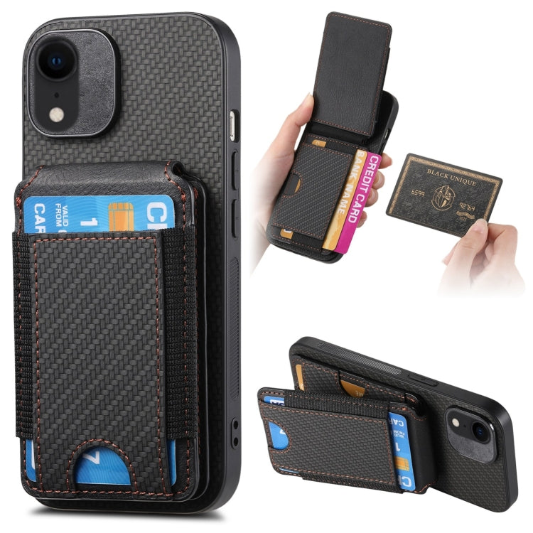 Carbon Fiber Vertical Flip Wallet Stand Phone Case, Series 1