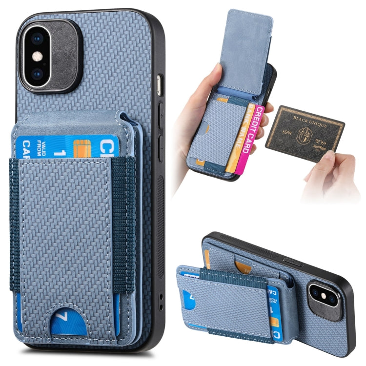 Carbon Fiber Vertical Flip Wallet Stand Phone Case, Series 3