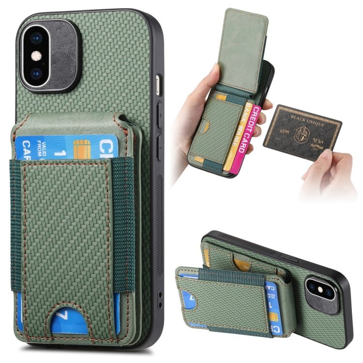 Carbon Fiber Vertical Flip Wallet Stand Phone Case, Series 3