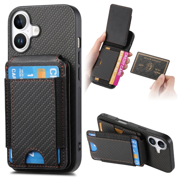 Carbon Fiber Vertical Flip Wallet Stand Phone Case, Series 1