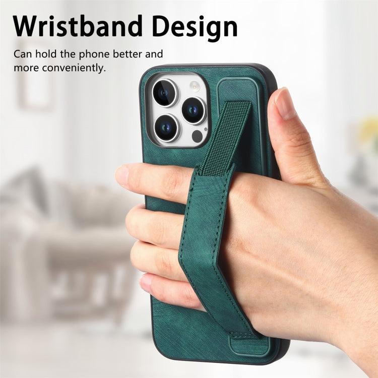 Retro Wristband Holder Leather Back Phone Case