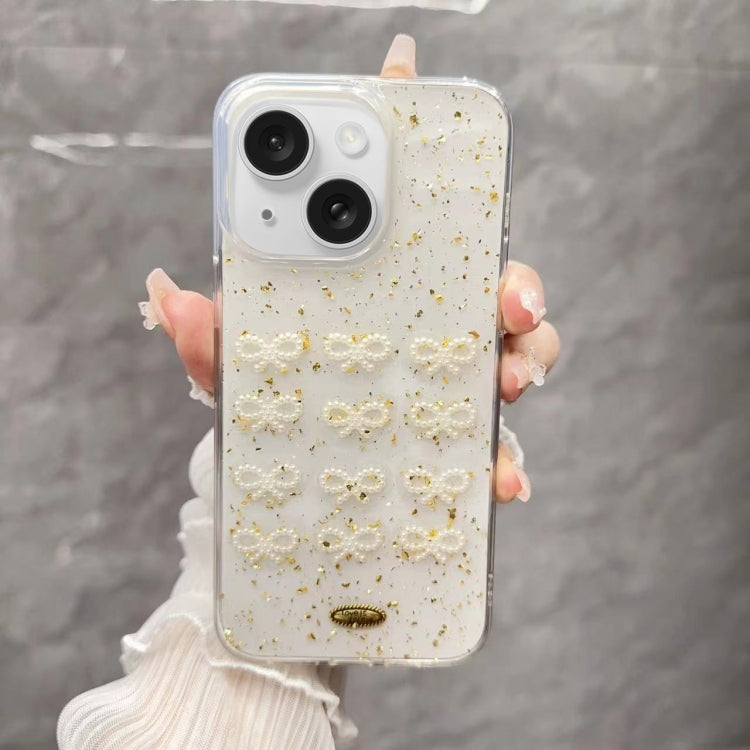 Gold Foil Pearl Bow TPU Phone Case, Series 1