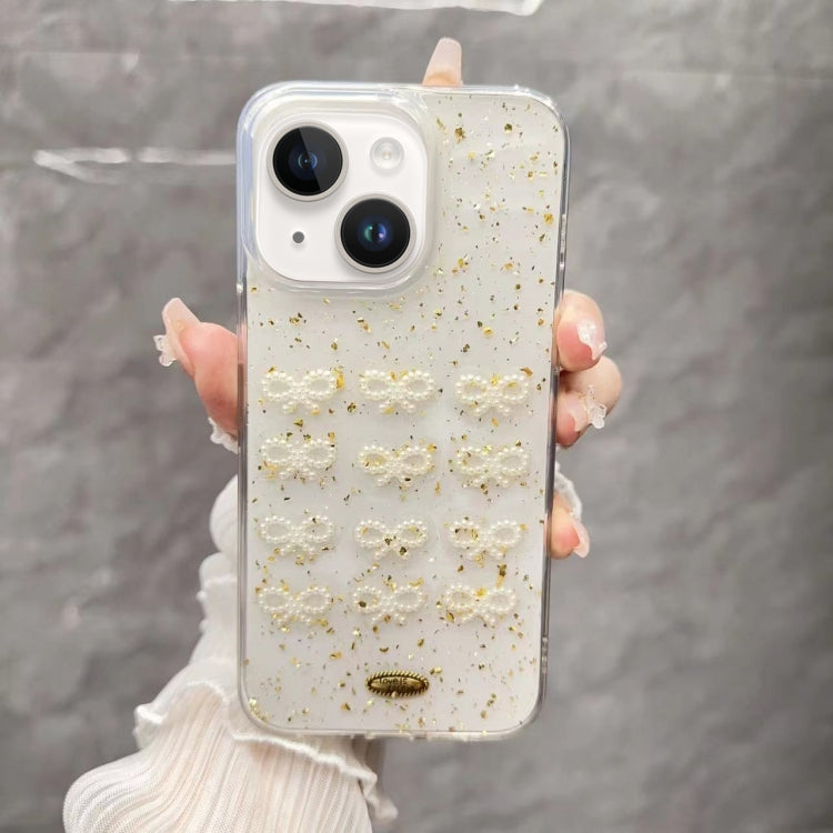 Gold Foil Pearl Bow TPU Phone Case, Series 2