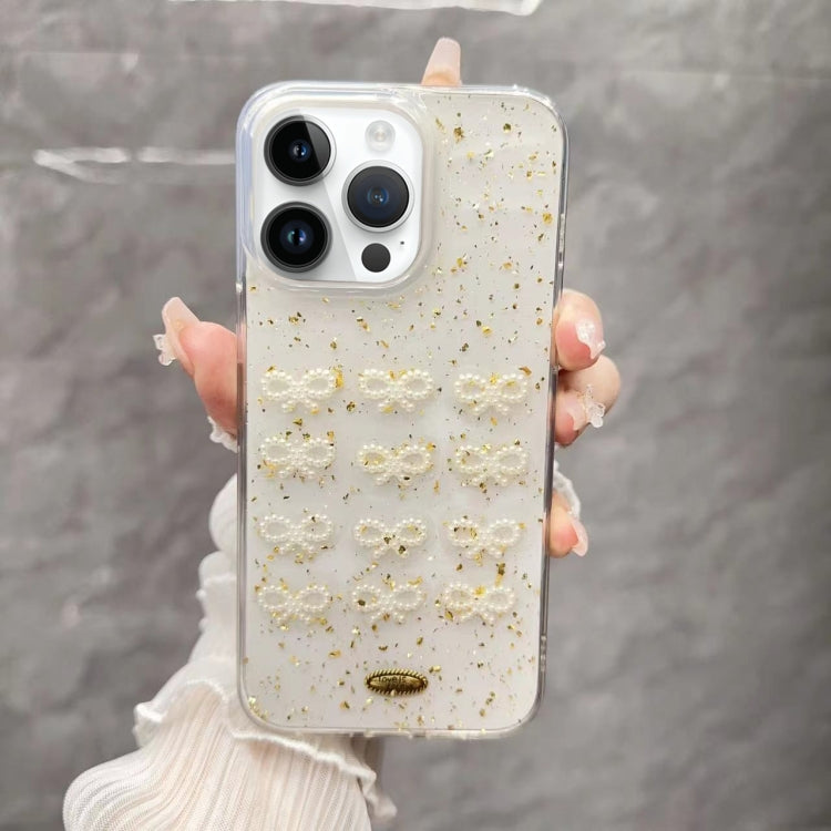 Gold Foil Pearl Bow TPU Phone Case, Series 1