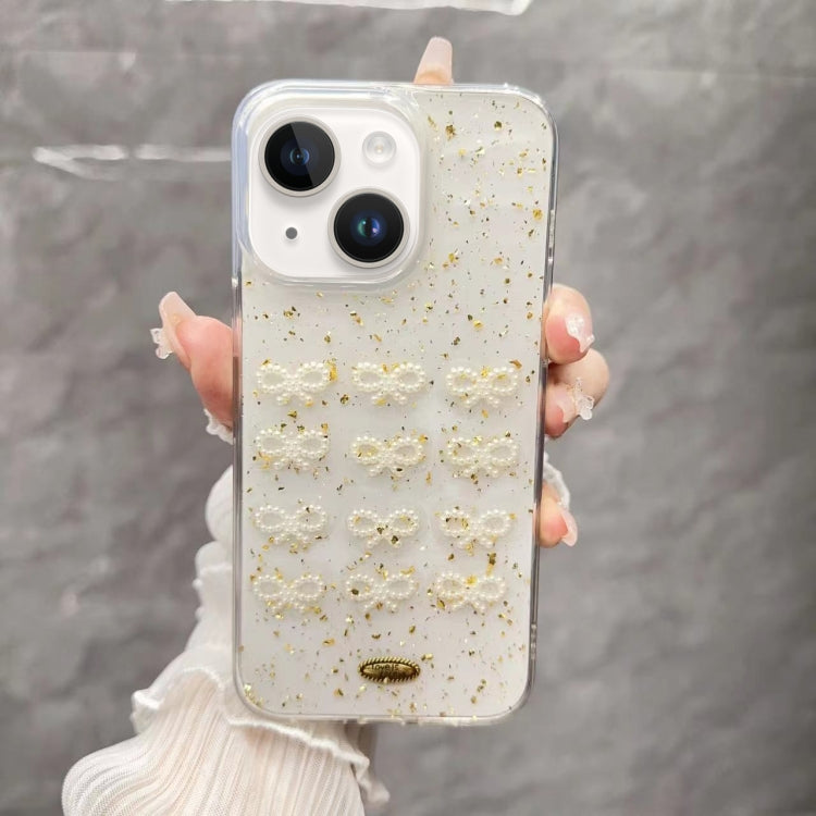 Gold Foil Pearl Bow TPU Phone Case, Series 1