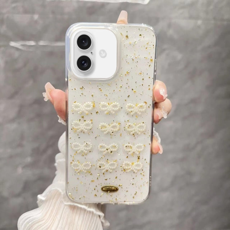 Gold Foil Pearl Bow TPU Phone Case, Series 1