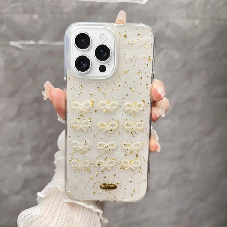 Gold Foil Pearl Bow TPU Phone Case, Series 2