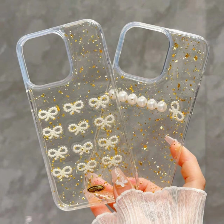 Gold Foil Pearl Bow TPU Phone Case, Series 2