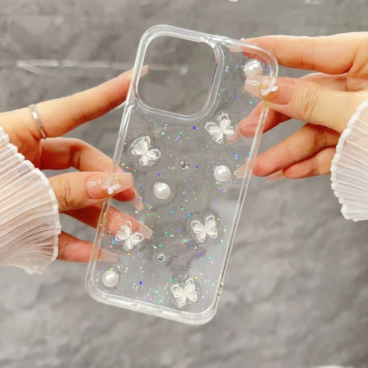 Glitter Pearl Butterfly TPU Phone Case