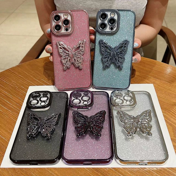 Electroplated Glitter 3D Butterfly TPU Phone Case, Series 3