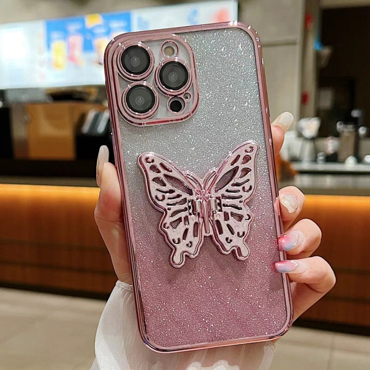 Electroplated Gradient Glitter 3D Butterfly TPU Phone Case, Series 4