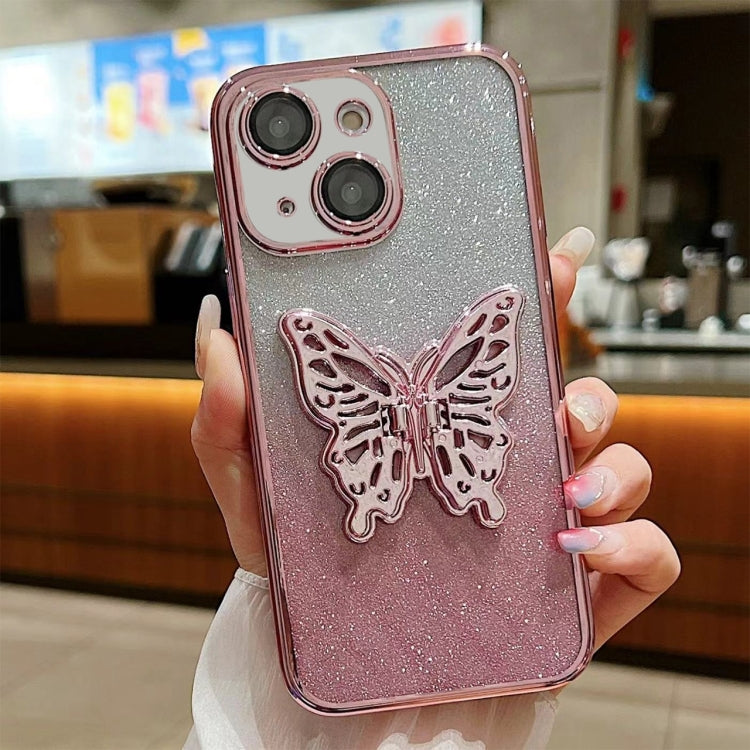 Electroplated Gradient Glitter 3D Butterfly TPU Phone Case, Series 3