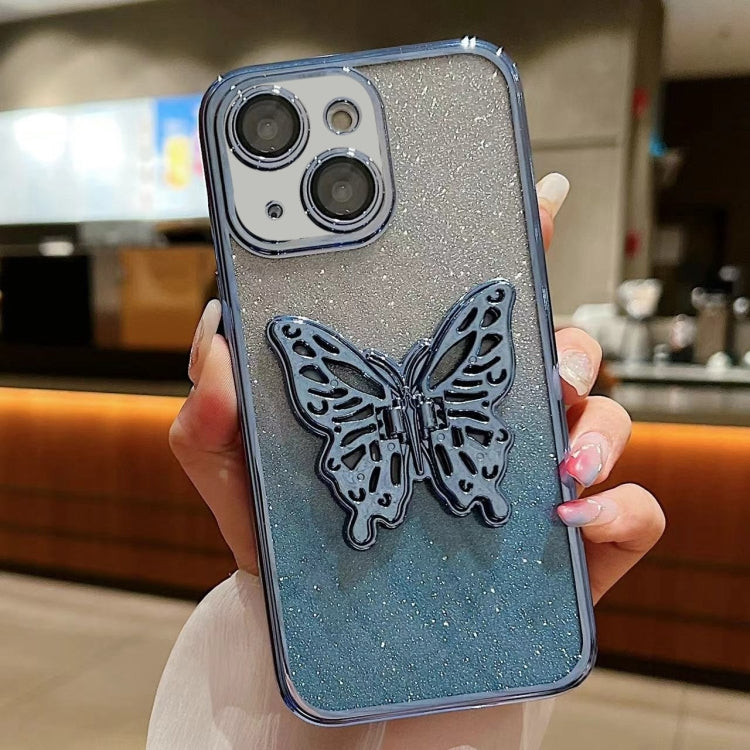 Electroplated Gradient Glitter 3D Butterfly TPU Phone Case, Series 3