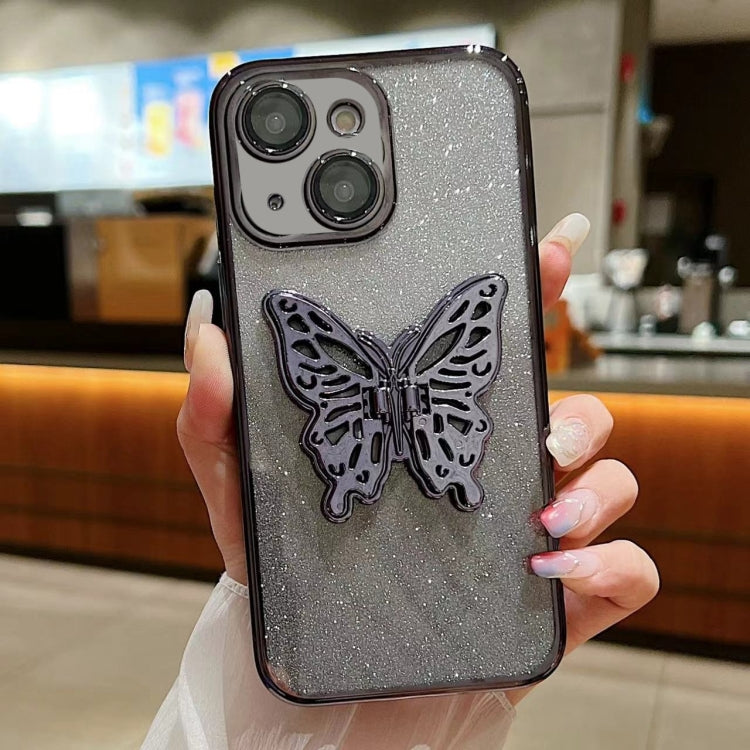 Electroplated Gradient Glitter 3D Butterfly TPU Phone Case, Series 3