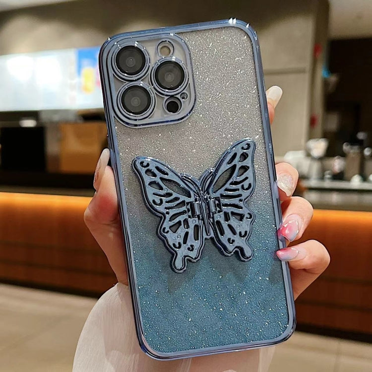 Electroplated Gradient Glitter 3D Butterfly TPU Phone Case, Series 4