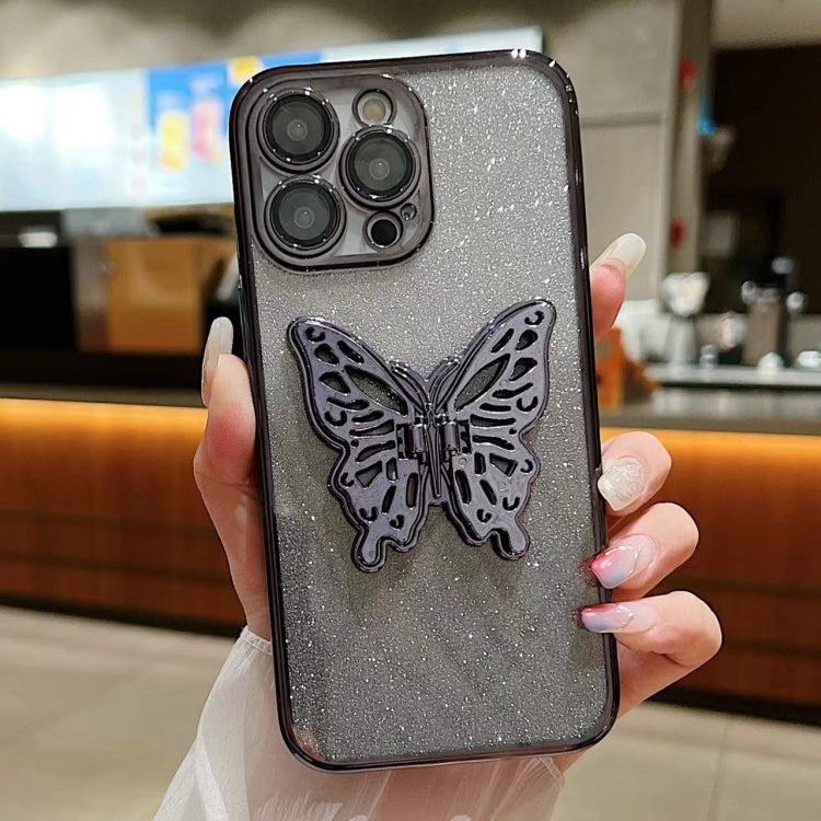 Electroplated Gradient Glitter 3D Butterfly TPU Phone Case, Series 1