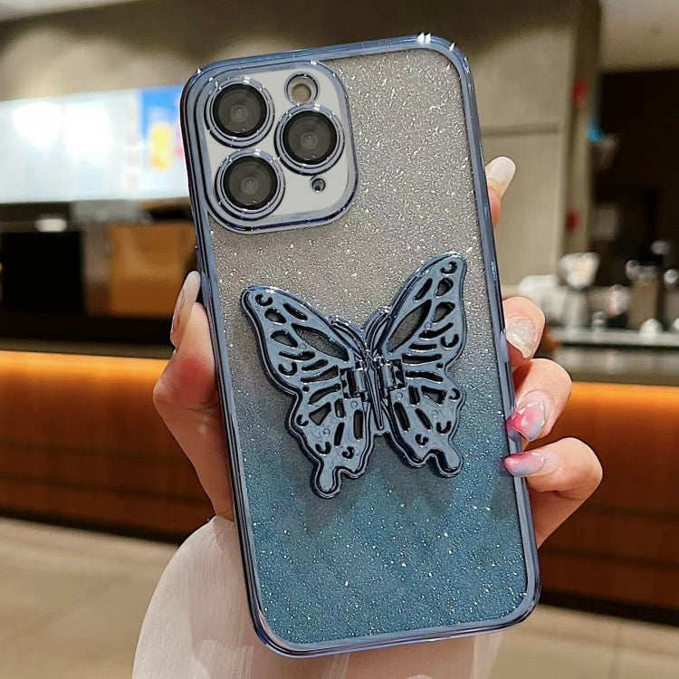 Electroplated Gradient Glitter 3D Butterfly TPU Phone Case, Series 3