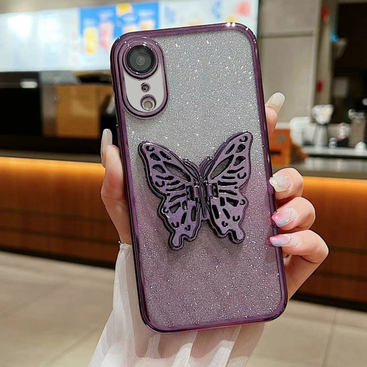 Electroplated Gradient Glitter 3D Butterfly TPU Phone Case, Series 1