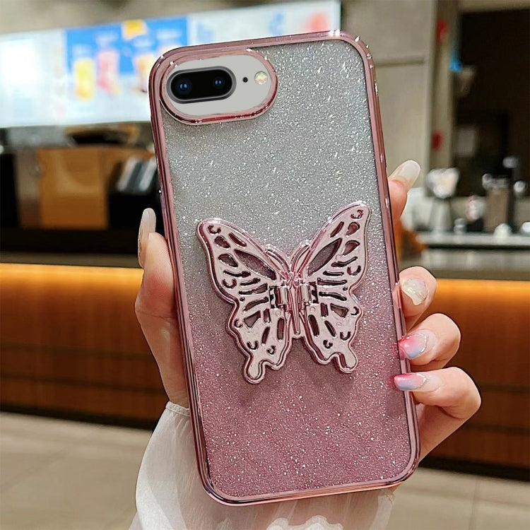 Electroplated Gradient Glitter 3D Butterfly TPU Phone Case, Series 4