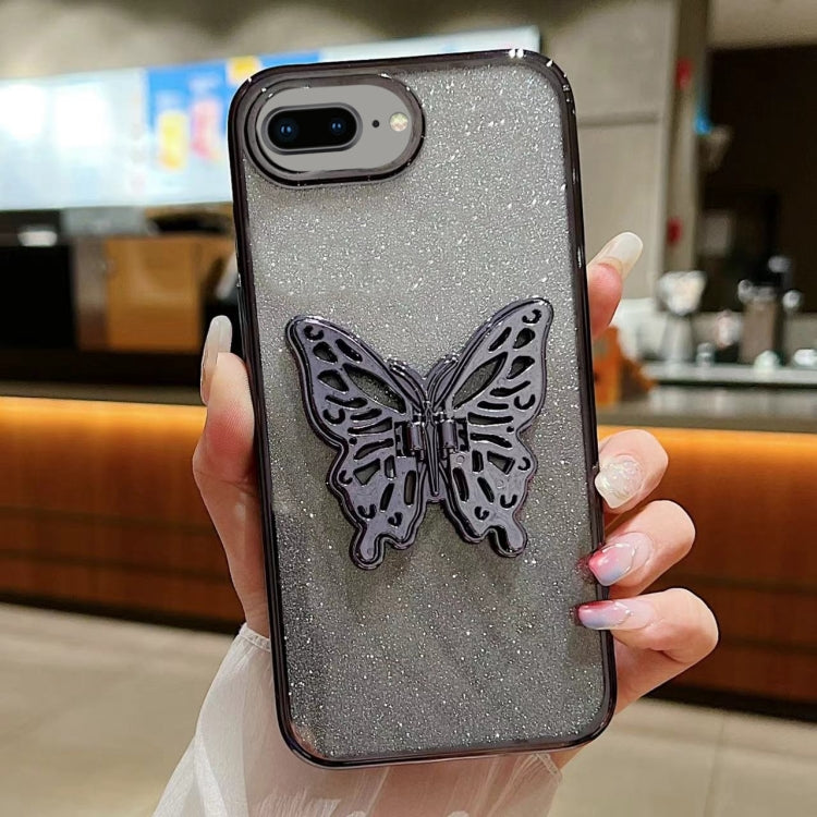 Electroplated Gradient Glitter 3D Butterfly TPU Phone Case, Series 4