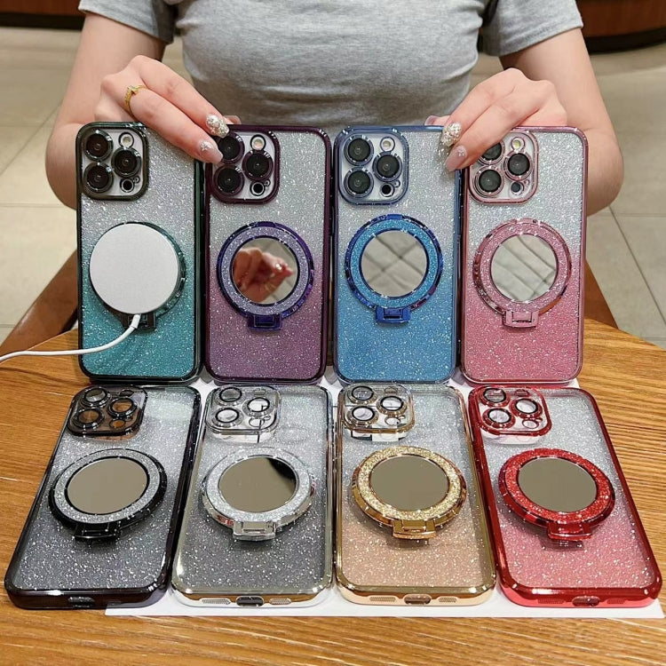 Plated Mirror Holder Gradient Glitter MagSafe Phone Case, Series 1