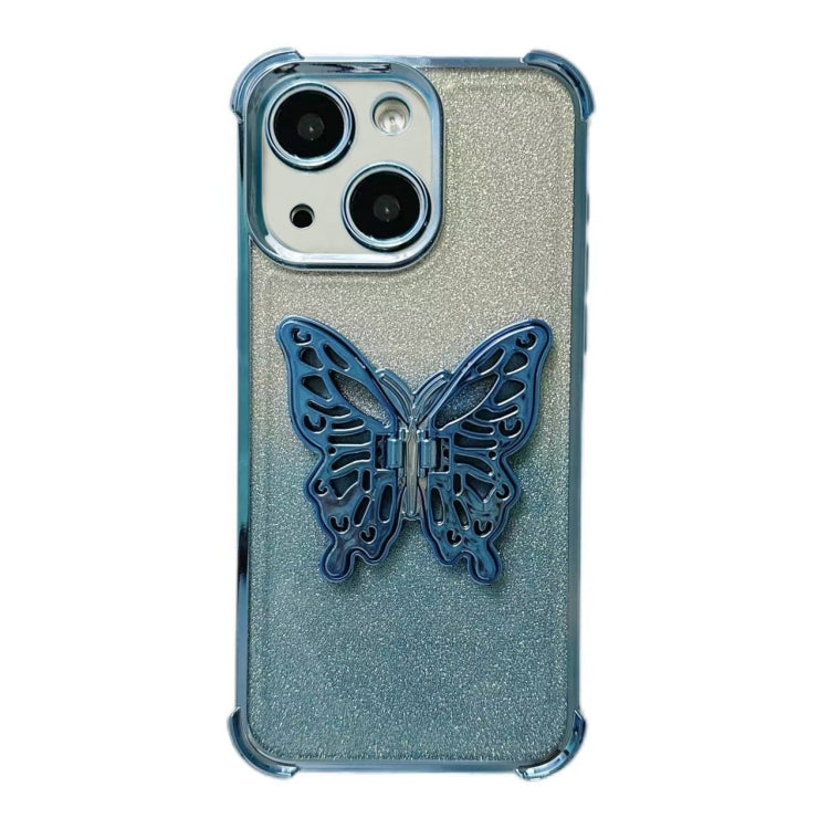 Electroplated Glitter 3D Butterfly Four-corner Shockproof TPU Phone Case, Series 4