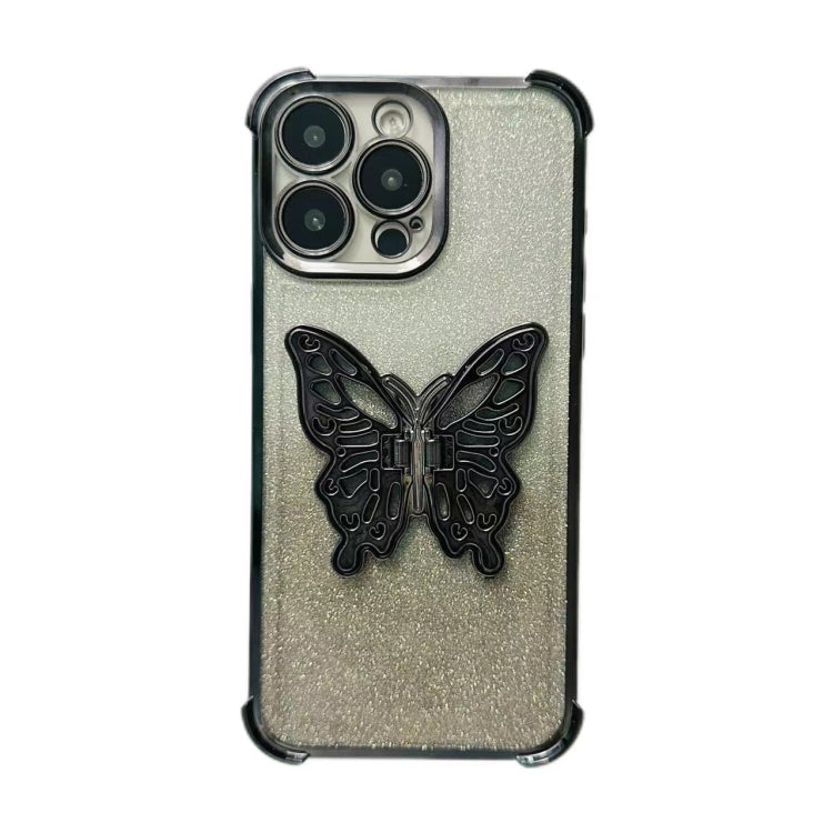 Electroplated Glitter 3D Butterfly Four-corner Shockproof TPU Phone Case, Series 4