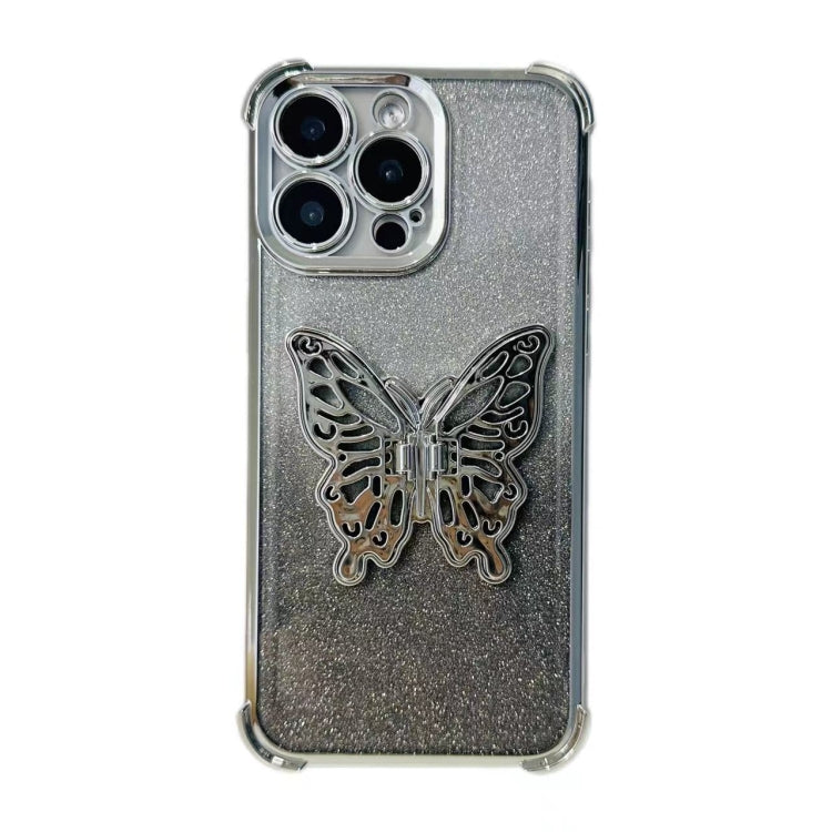 Electroplated Glitter 3D Butterfly Four-corner Shockproof TPU Phone Case, Series 2