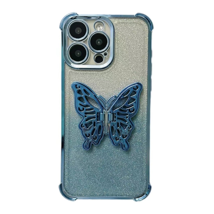 Electroplated Glitter 3D Butterfly Four-corner Shockproof TPU Phone Case, Series 4