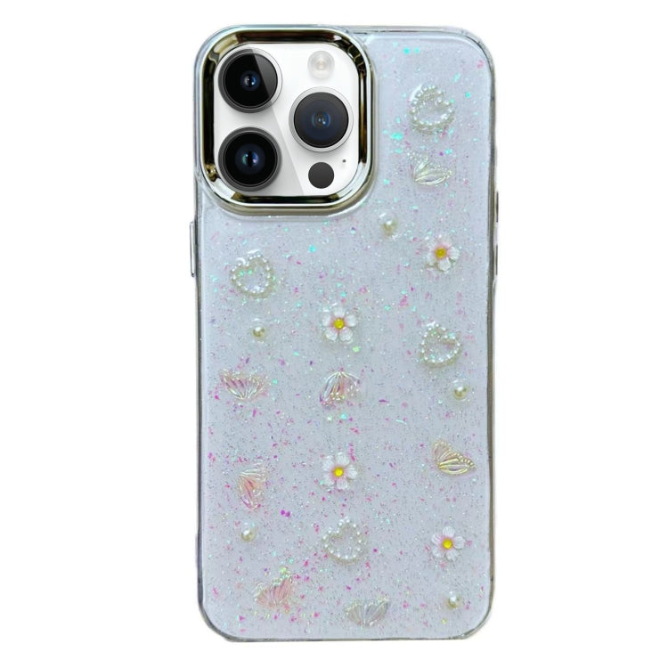 3D Bow Pearl Love Flower TPU Phone Case, For iPhone 16 Pro Max, For iPhone 16 Pro, For iPhone 16 Plus, For iPhone 16, For iPhone 15 Pro Max, For iPhone 15 Pro, For iPhone 15 Plus, For iPhone 15, For iPhone 14 Plus, For iPhone 14, For iPhone 14 Pro