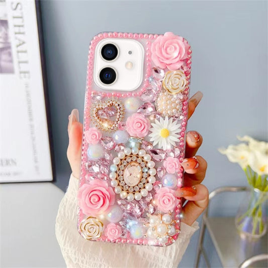 Diamond Inlaid Rose PC Phone Case, For iPhone 12, For iPhone 12 Pro Max, For iPhone 12 Pro, For iPhone 12 mini, For iPhone 11 Pro Max, For iPhone 11, For iPhone 11 Pro, For iPhone XR